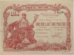 1 Dollar - 1 Piastre marron INDOCHINE FRANÇAISE Saïgon 1891 P.027 pr.SPL