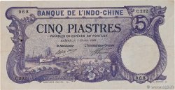 5 Piastres INDOCHINE FRANÇAISE Saïgon 1920 P.040 TB+