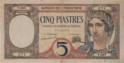 5 Piastres INDOCHINE FRANÇAISE  1927 P.049a TTB