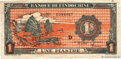 1 Piastre orange INDOCHINE FRANÇAISE  1945 P.058c TTB