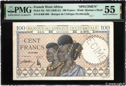 100 Francs Spécimen FRENCH WEST AFRICA  1936 P.23s