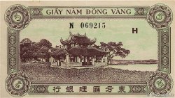 5 Piastres vert / marron INDOCHINE FRANÇAISE  1942 P.061 SUP+