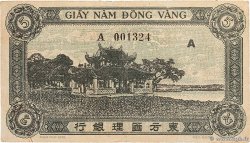 5 Piastres vert / gris vert INDOCHINE FRANÇAISE  1943 P.062a TTB