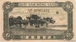 5 Piastres vert / gris vert INDOCHINE FRANÇAISE  1942 P.062b TB+