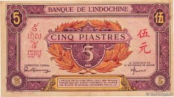 5 Piastres rose, violet INDOCHINE FRANÇAISE  1942 P.064 TTB