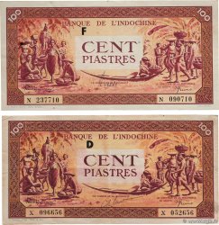 100 Piastres orange Lot INDOCHINE FRANÇAISE  1942 P.066 TTB