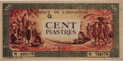 100 Piastres orange, cadre noir INDOCHINE FRANÇAISE  1942 P.073 SPL+