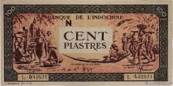 100 Piastres orange, cadre noir Faux INDOCHINE FRANÇAISE  1942 P.073x SUP