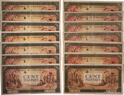 100 Piastres orange, cadre noir Lot INDOCHINE FRANÇAISE  1942 P.073 TB