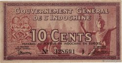 10 Cents INDOCHINE FRANÇAISE  1939 P.085a SPL