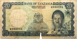 20 Shillings TANZANIA  1966 P.03a VG