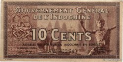10 Cents INDOCHINE FRANÇAISE  1939 P.085e TTB