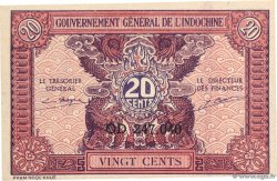 20 Cents INDOCHINE FRANÇAISE  1942 P.090a