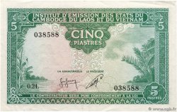 5 Piastres - 5 Riels INDOCHINE FRANÇAISE  1953 P.095