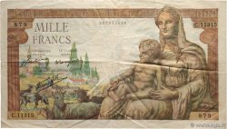 1000 Francs DÉESSE DÉMÉTER FRANCE  1943 F.40.42 TTB+