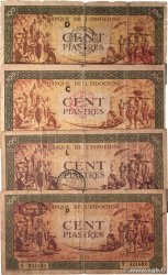 100 Piastres orange, cadre noir Lot INDOCHINE FRANÇAISE  1942 P.073 B