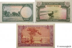 1, 5 et 10 Dong Lot SÜDVIETNAM  1955 P.01a, P.02a et P.03a fST+