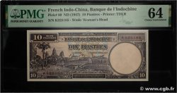 10 Piastres FRANZÖSISCHE-INDOCHINA  1947 P.080 fST+