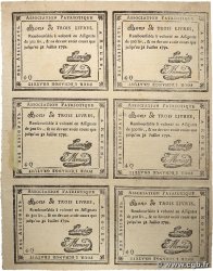 3 Livres Planche FRANCE Regionalismus und verschiedenen Rouen 1792 Kc.76.162 fST