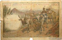 1000 Francs MADAGASCAR  1951 P.048a B+
