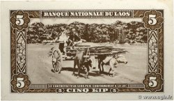 5 Kip LAOS  1957 P.02b SPL