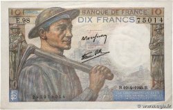 10 Francs MINEUR FRANKREICH  1945 F.08.13 VZ