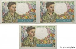 5 Francs BERGER Consécutifs FRANCE  1943 F.05.01 UNC-