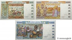 500, 1000 et 5000 Francs Lot STATI AMERICANI AFRICANI  1995 P.810Td, P.811Td, P.813Td q.FDC