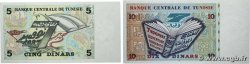 5 et 10 Dinars Lot TUNISIE  1994 P.86 et P.87 pr.NEUF