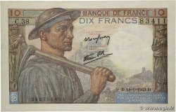 10 Francs MINEUR FRANCE  1943 F.08.07