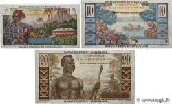 5 Francs Bougainville, 10 Francs Colbert et 20 Francs Émile Gentil Lot SAINT-PIERRE UND MIQUELON  1946 P.22, P.23 et P.24 fST
