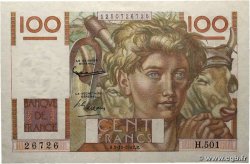 100 Francs JEUNE PAYSAN filigrane inversé FRANCE  1952 F.28bis.01
