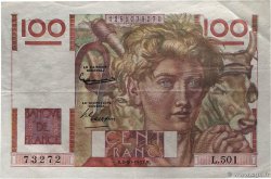 100 Francs JEUNE PAYSAN filigrane inversé FRANCE  1952 F.28bis.01 pr.SUP