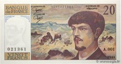 20 Francs DEBUSSY FRANKREICH  1980 F.66.01A1 fST+