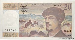 20 Francs DEBUSSY FRANKREICH  1984 F.66.05W14 fST+