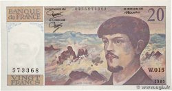 20 Francs DEBUSSY FRANKREICH  1985 F.66.06W15 fST