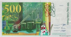 500 Francs PIERRE ET MARIE CURIE Spécimen FRANCE  1994 F.76.01Spn SPL+