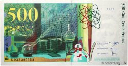 500 Francs PIERRE ET MARIE CURIE FRANKREICH  1998 F.76.04 VZ