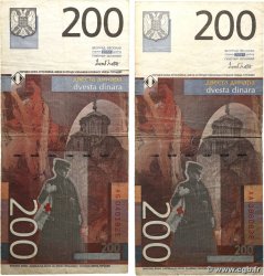200 Dinara Lot YUGOSLAVIA  2001 P.157 F