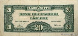 20 Deutsche Mark GERMAN FEDERAL REPUBLIC  1949 P.17a fSS