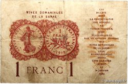 1 Franc MINES DOMANIALES DE LA SARRE FRANCIA  1920 VF.51.06 q.MB