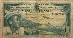 20 Francs BELGIAN CONGO  1957 P.31