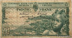 20 Francs BELGIAN CONGO  1957 P.31 VG