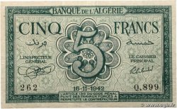 5 Francs ALGERIA  1942 P.091