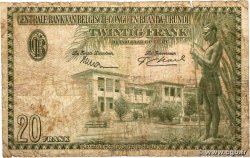 20 Francs BELGIAN CONGO  1954 P.26 G