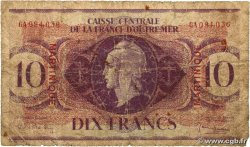 10 Francs Type anglais MARTINIQUE  1943 P.23