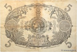 5 Francs Cabasson rouge GUADELOUPE  1934 P.07c VF