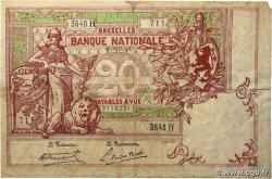 20 Francs BELGIUM  1914 P.067