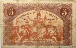 5 Francs BELGIUM  1914 P.074a F