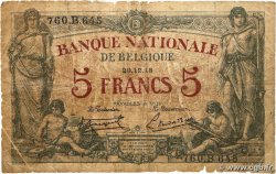 5 Francs BELGIUM  1918 P.075b